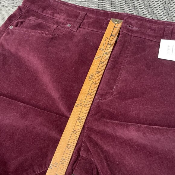 Time And Tru Womens Size 20 Burgundy Wine  High Rise Wide Leg Velvet Pants - Picture 6 of 12